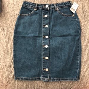 Forever 21 Button Front Denim Pencil Skirt